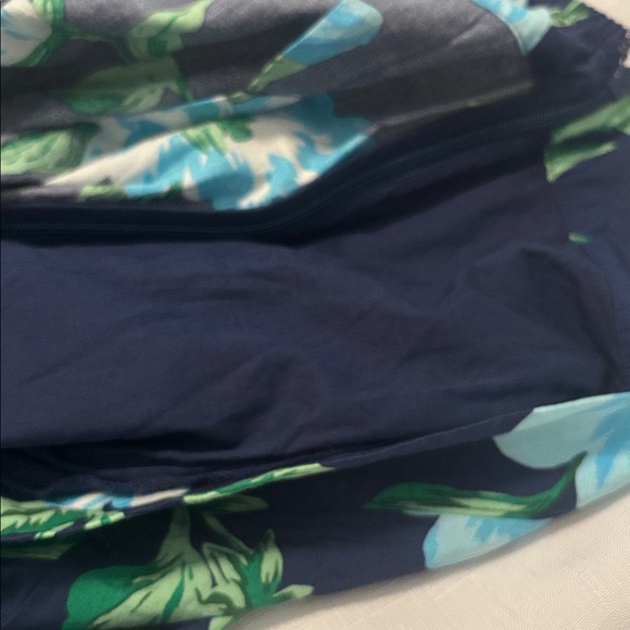 Talbots Navy Piper Pleated Midi Skirt SZ 20W Plus Size A Line full skirt floral - Picture 11 of 11